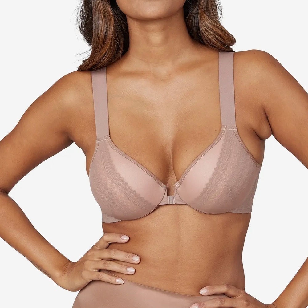 Spanx Bra-llelujah Illusion Lace Full Coverage Size 32C Brallelujah Beige